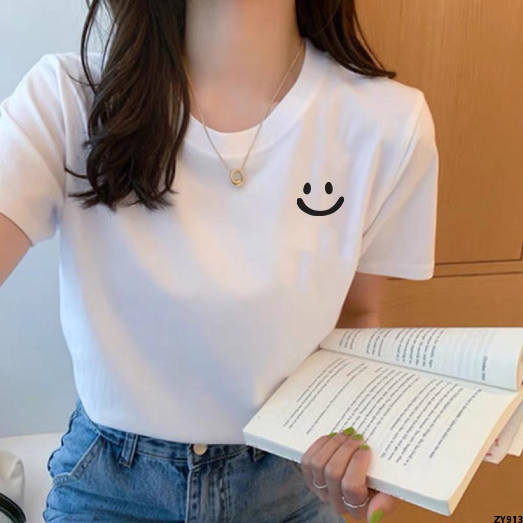 T Áo Thun ] Mặc 100 Cotton Nữ Trung 2023 Quần Áo Nữ Mặc Bên Trong Màu Trắng Bùng Nổ [ Áo Sơ Mi Dài Tay Ngắn Nữ