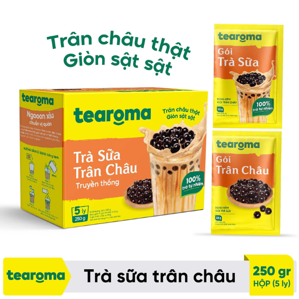 Trà sữa trân châu Tearoma truyền thống - Set 5 Ly Trà Sữa Tự Pha