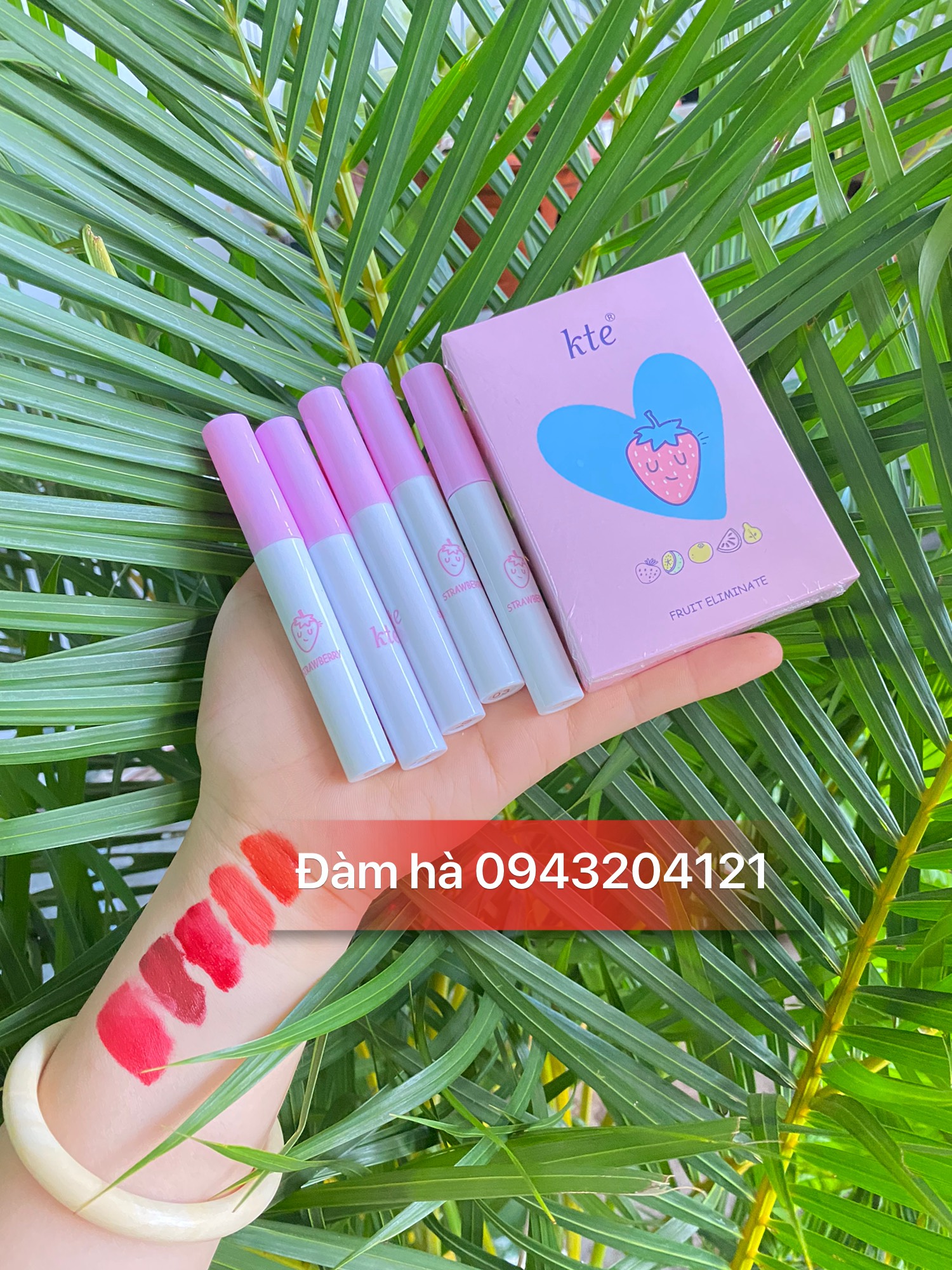 Sét 5 cây son kem lỳ kte siêu mềm mịn, lên màu chuẩn