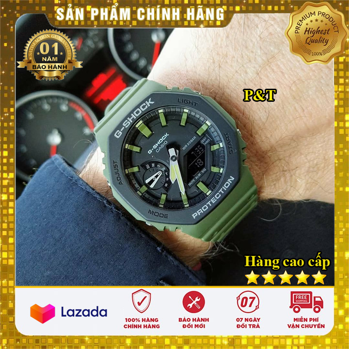 Đồng hồ Casio G-Shock GA-2110SU-3A Xanh Rêu - Chống nước 200M,Tặng kèm pin dự phòng, Bảo hành 12 tháng - Đồng hồ P&T [ FreeShip- Hàng cao cấp- Full box ]
