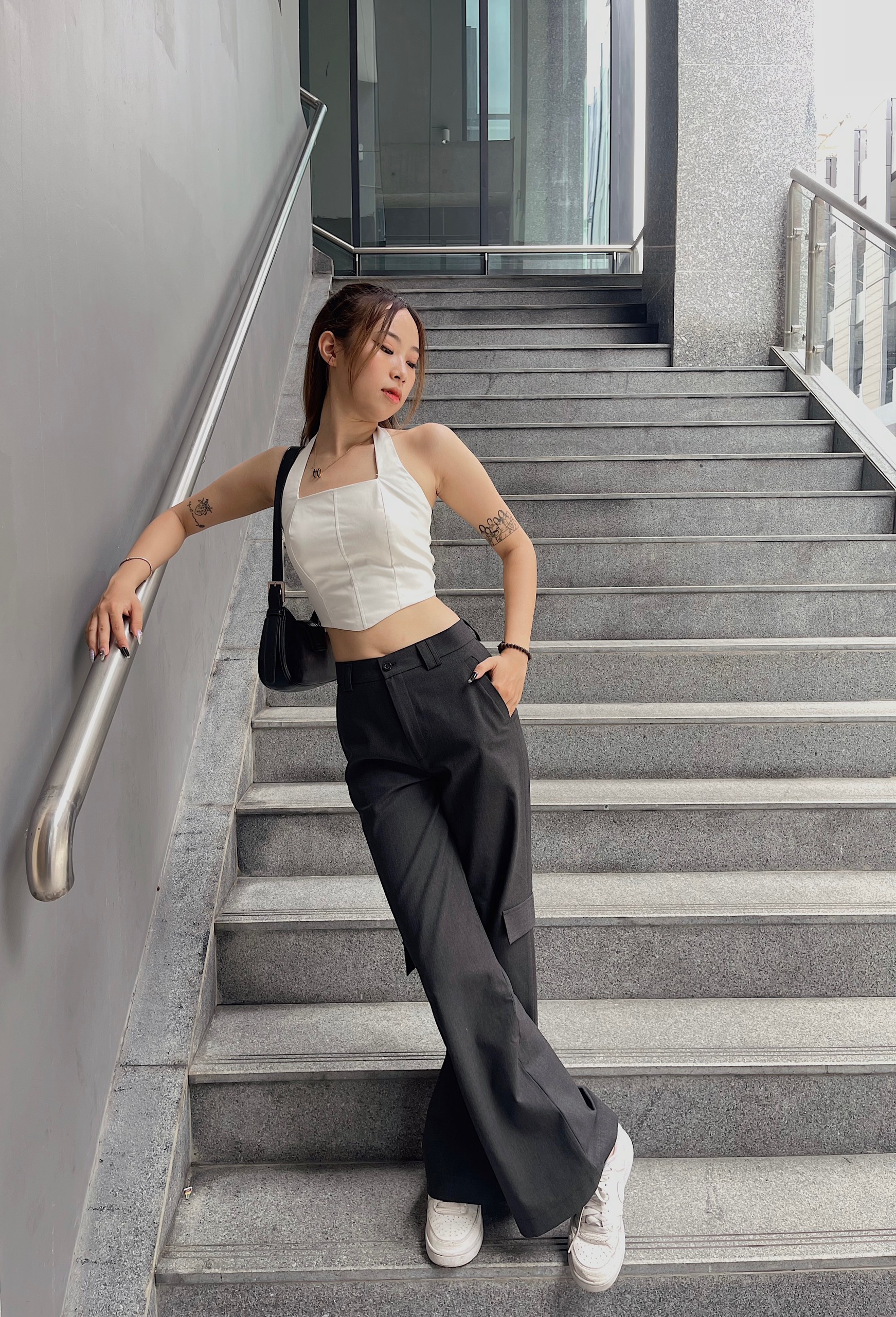 Quần ống rộng túi hộp lưng cao reverclothings rowan pants