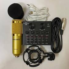 Bộ combo mic livestream hát karaoke card V8 có autotune micro BM800 chân màng BH