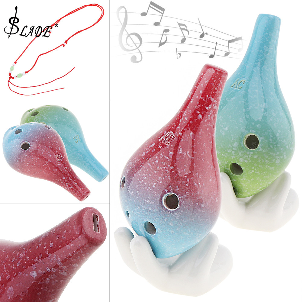 SLADE 6 Lỗ Alto Tone C Nhạc Cụ Sáo Gốm Hai Tông Màu