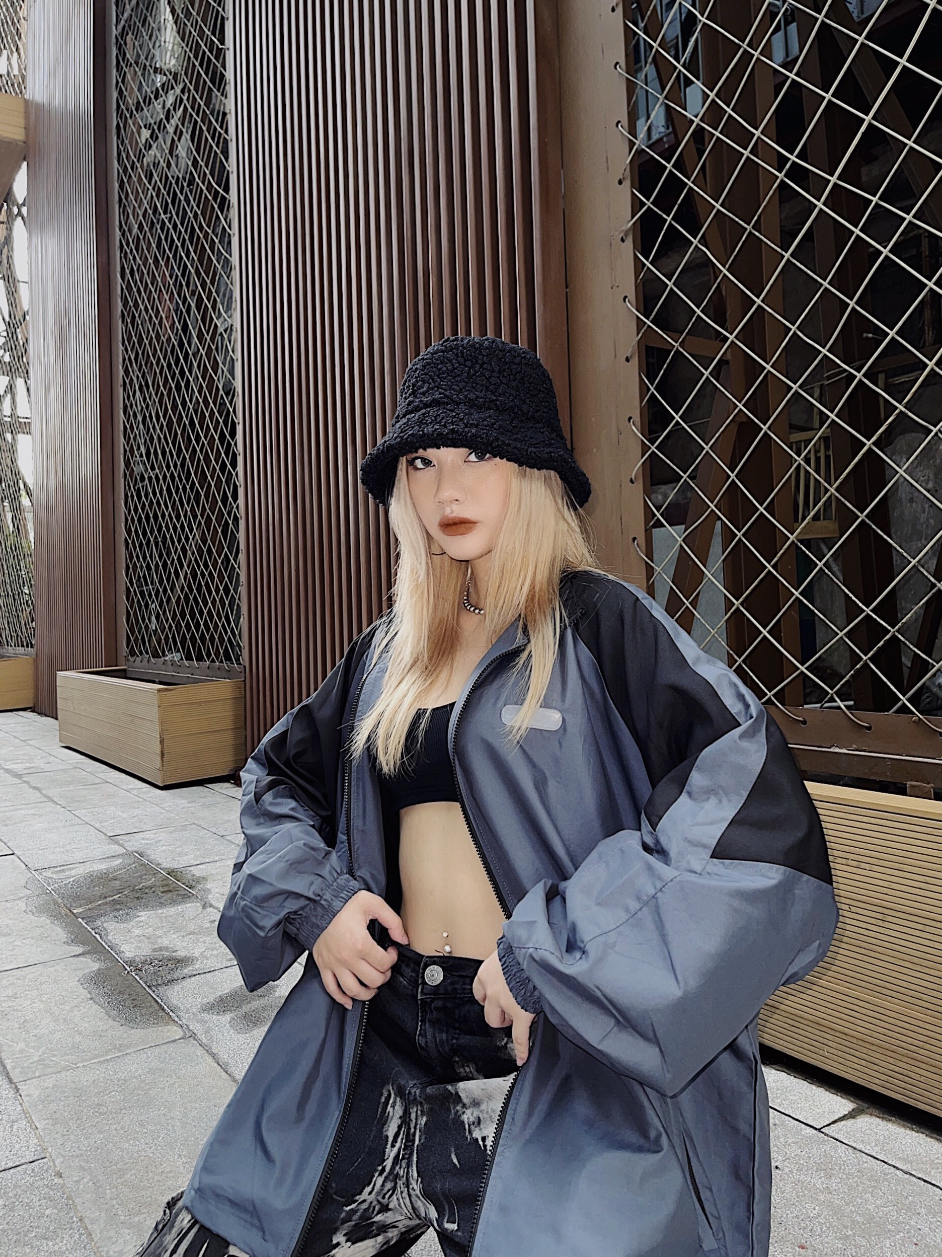 Áo khoác dù mbc windbreaker jacket ss2 - đen/xám xanh/xám/beige