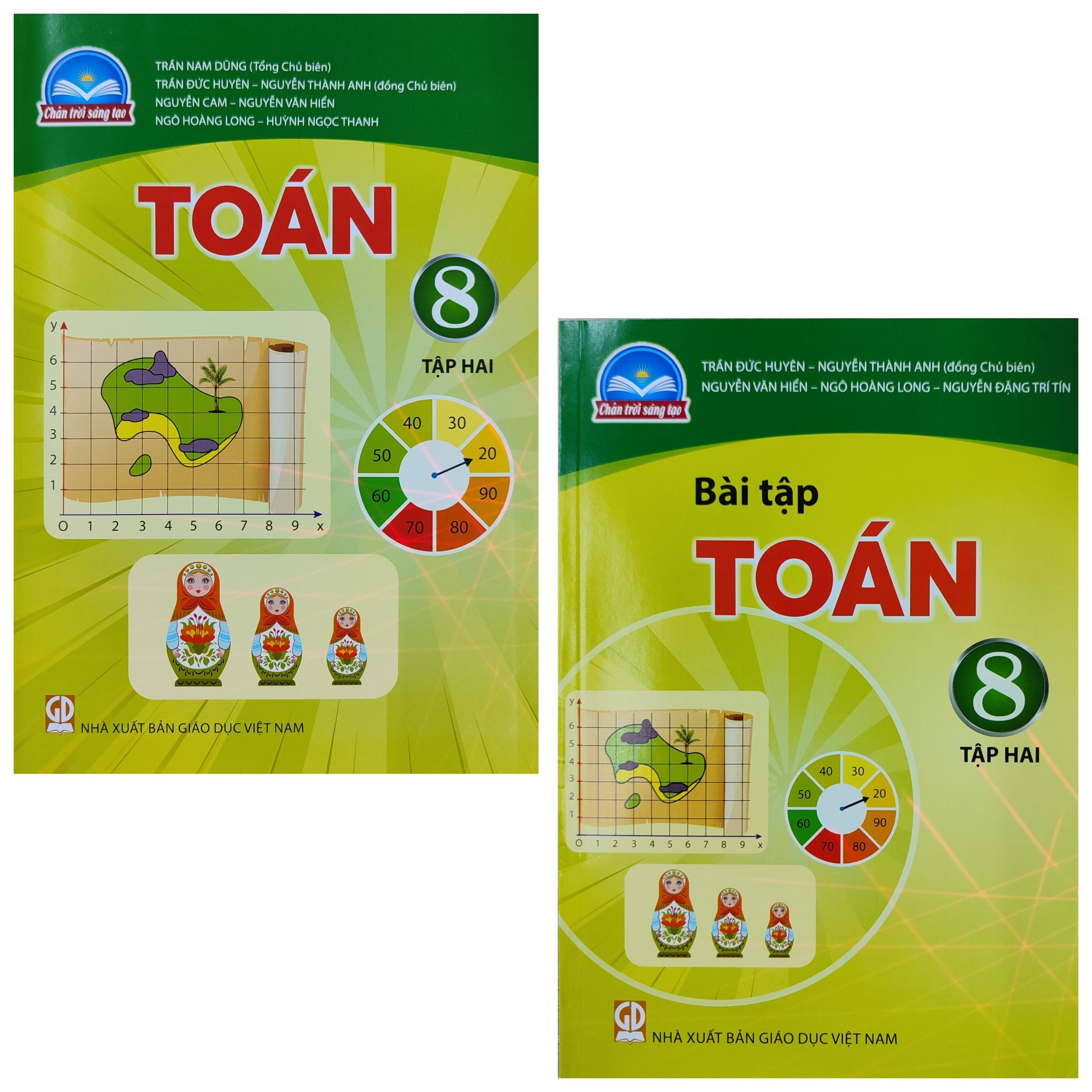 Edubook - Combo Toán lớp 8 tập 2 (Bộ 2 cuốn) Chân trời sáng tạo (Kèm 2 bút gel)