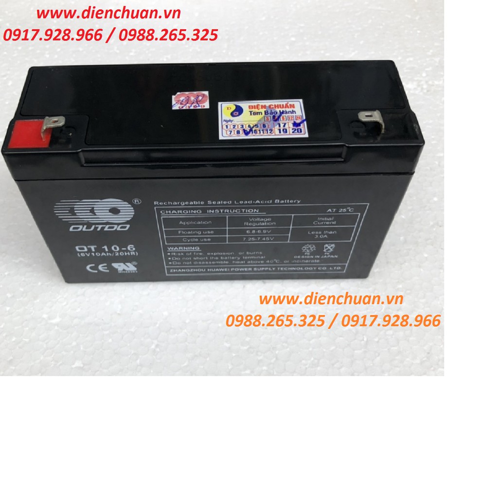 Ắc quy xe máy điện ô tô điện trẻ em 6v 10ah - outdo ot10-6