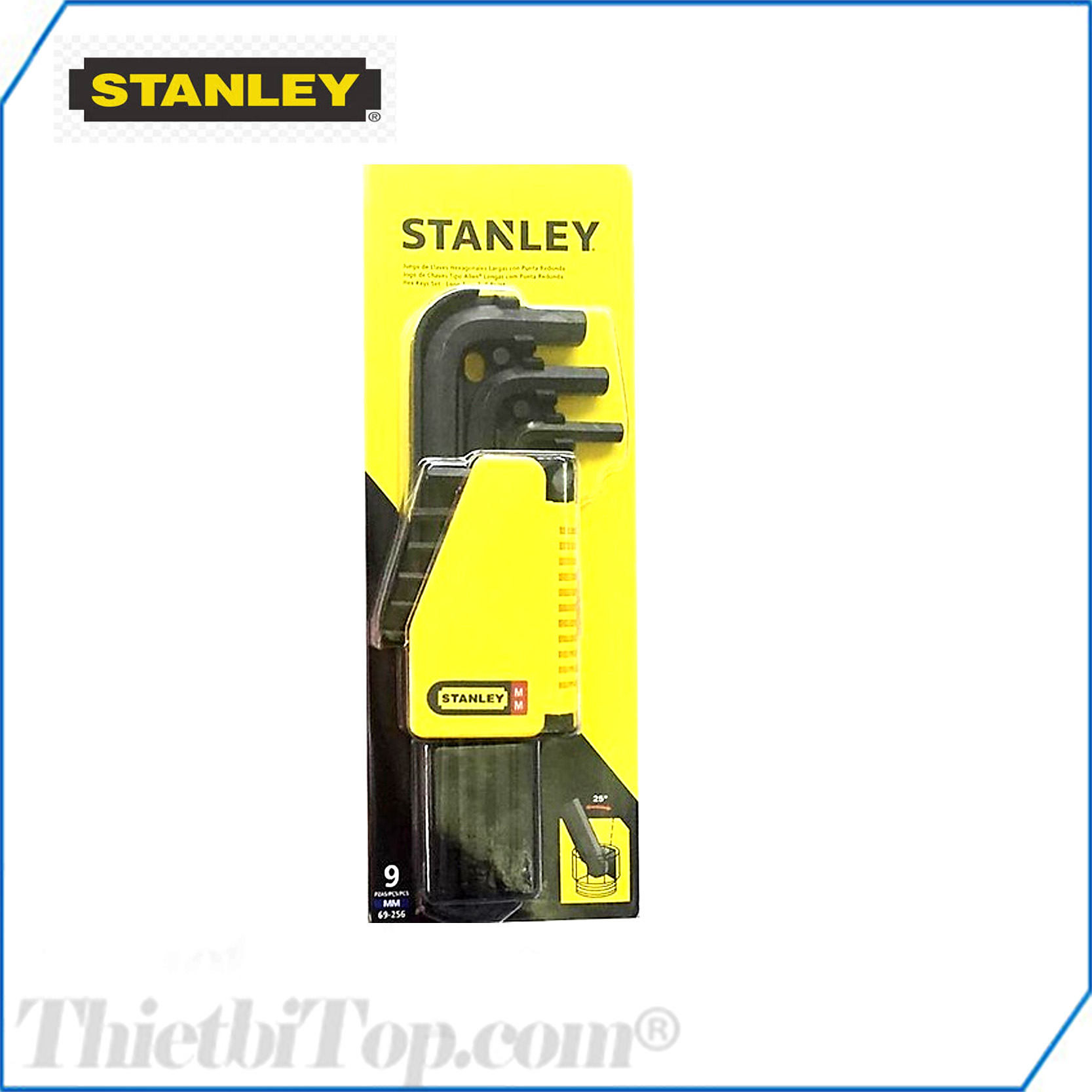 Bộ chìa lục giác 9pcs bi dài stl256-22 stanley 23-074
