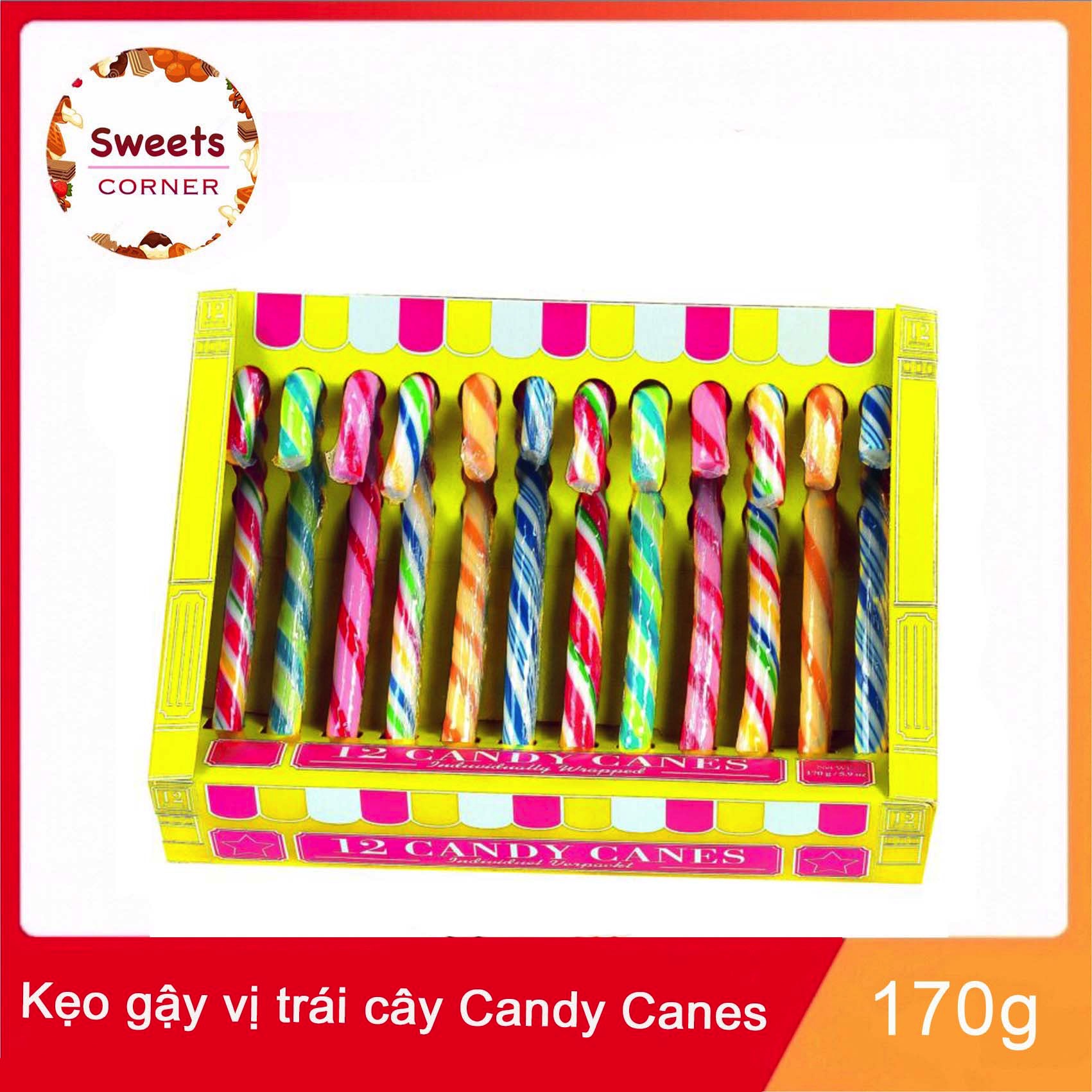 Kẹo gậy trái cây candy canes 170g