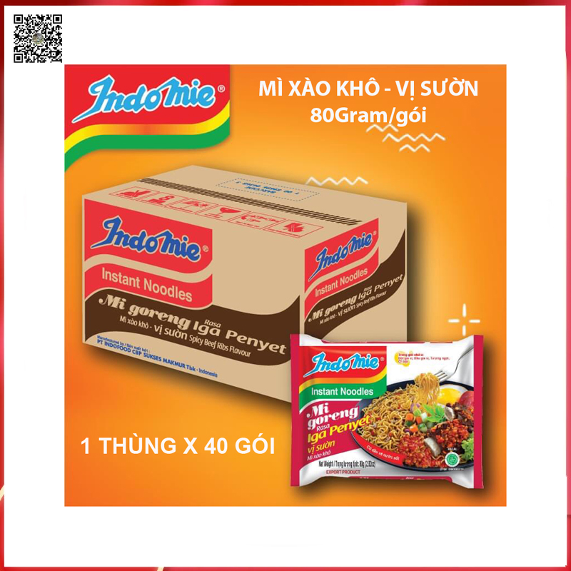 Mì xào khô Indome Goreng mỳ siêu ngon VỊ SƯỜN NGON mỳ indomie ăn không ngán