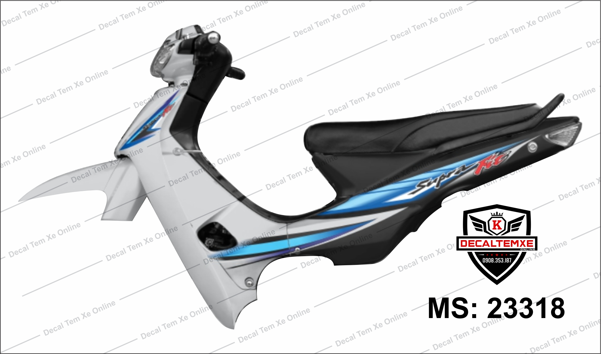 Tem Wave Supra Fit dành cho xe đen trắng