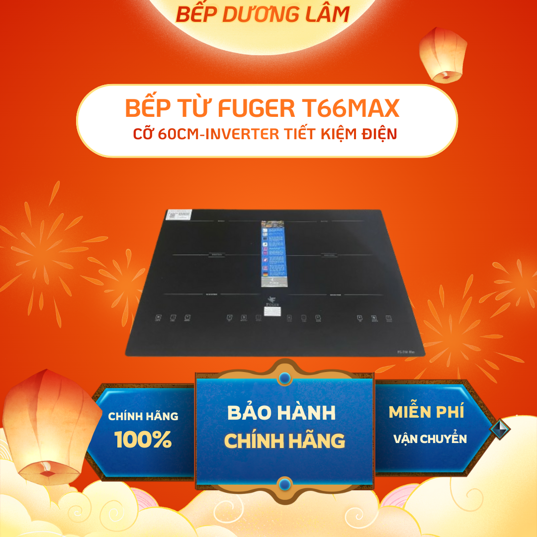 Bếp từ đôi Fuger T66MAX | Bếp từ đôi kích thước 60cm | Bếp từ giá rẻ | Bếp từ inverter