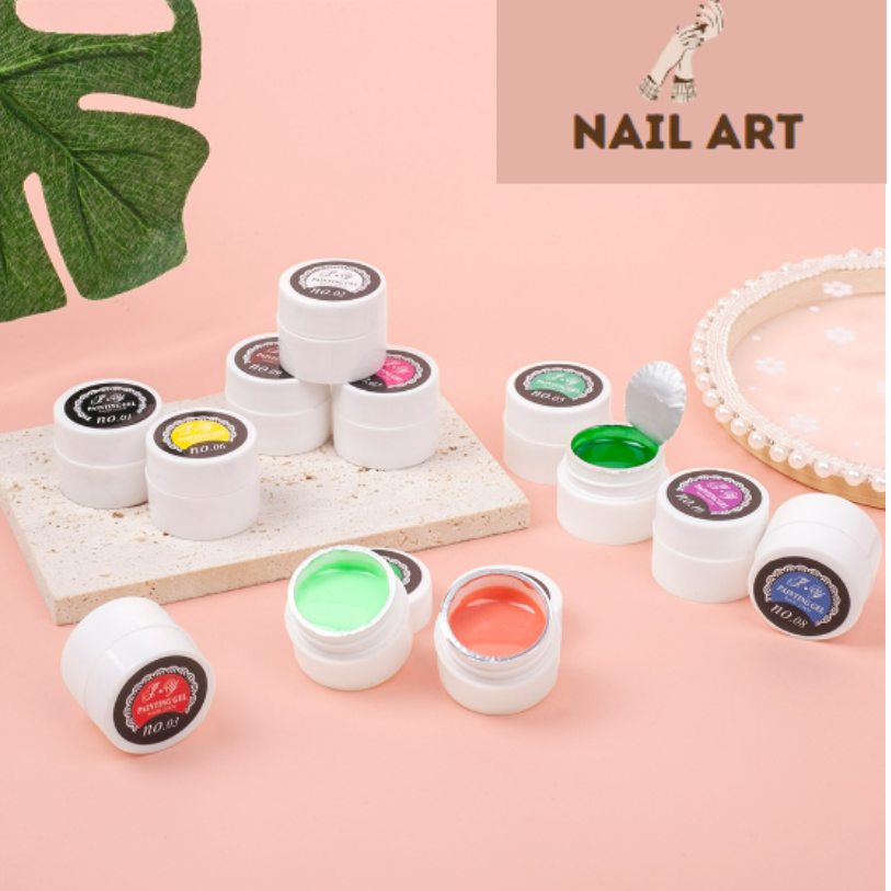 Set gel vẽ móng tạo loang 12 màu lên màu chuẩn đẹp, Set Gel Vẽ Móng 12 Màu Xịn - Gel vẽ nổi chất đậm đặc, Vẽ siêu đẹp siêu nét
