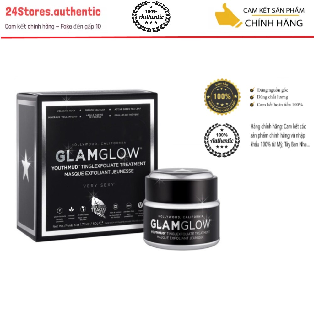 Glamglow mặt nạ đất sét youthmud® glow stimulating & exfoliating treatment mask