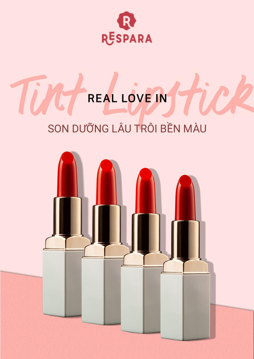 Son dưỡng mềm môi lâu trôi respara real love in tint lipstick