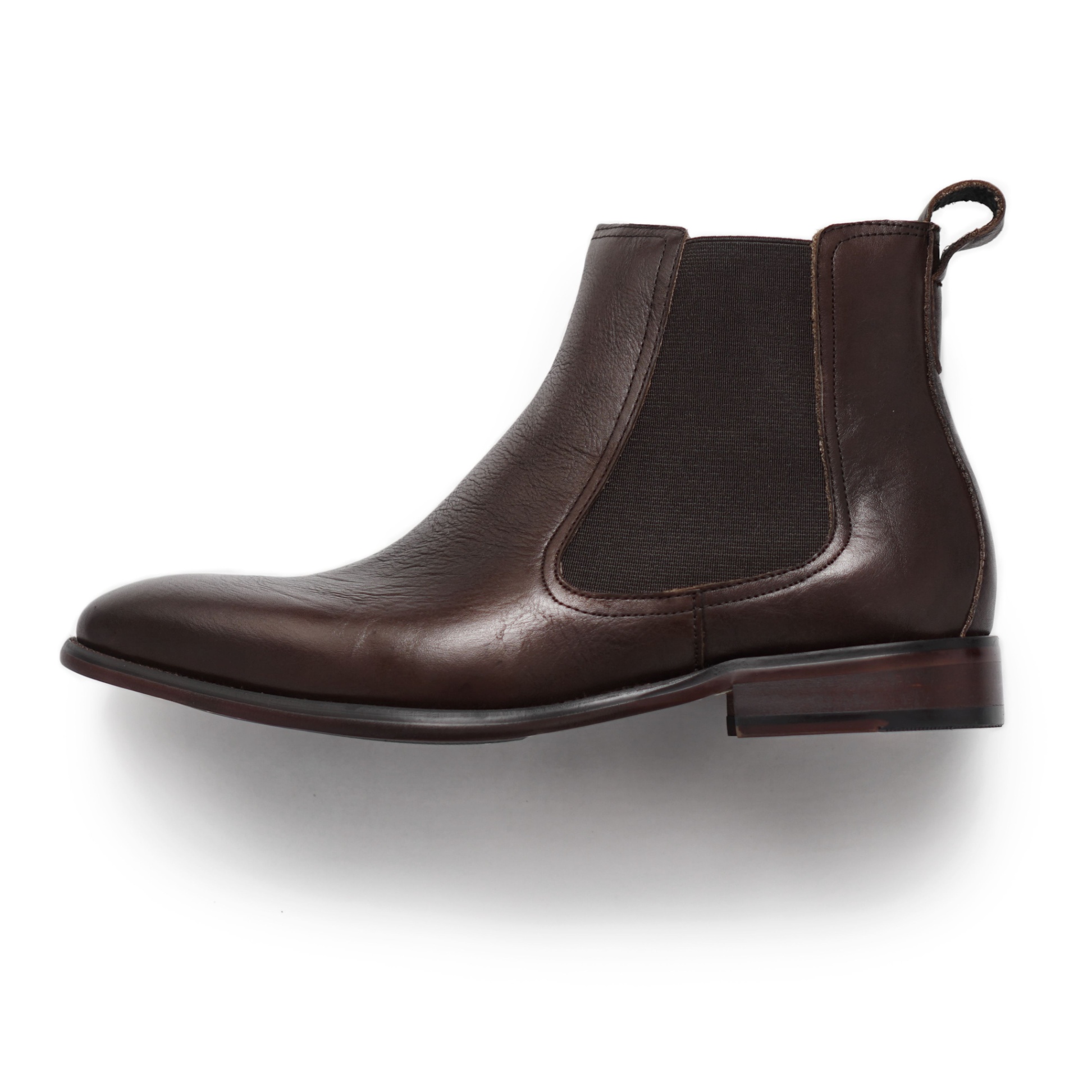 Giày boot nam cao cổ màu nâu bk olive chelsea, giày công sở da bò thật tonkin aota