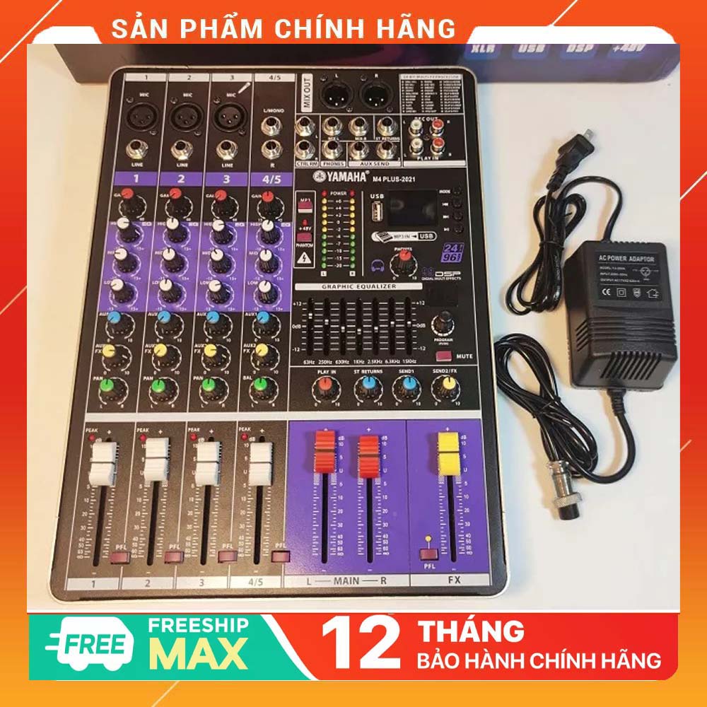 [ ÂM THANH CHẤT LƯỢNG ] Mixer yamaha M4 USB plus 2022 Đa Năng - Bluetooth- 100 Hiệu Ứng Effect (Echo, Reverb…) Cực Phẩm Hát Live, Âm Thanh Mượt Mà, Trong Trẻo, Chuyên dùng cho phòng thu âm, livestream, hội trường,.. BH 12 THÁNG