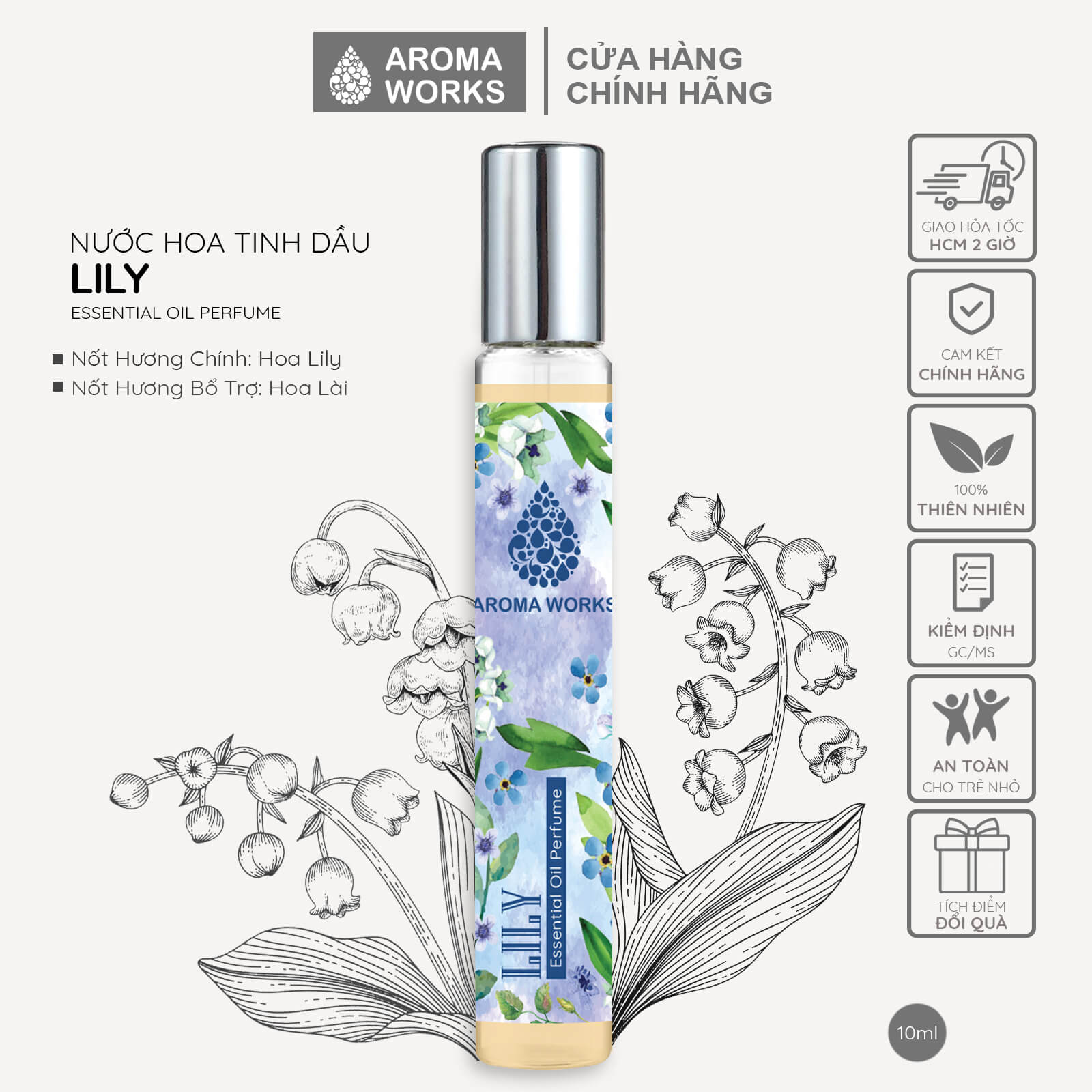 Nước Hoa Tinh Dầu Lily Aroma Works Essential Oil Perfume 10ml