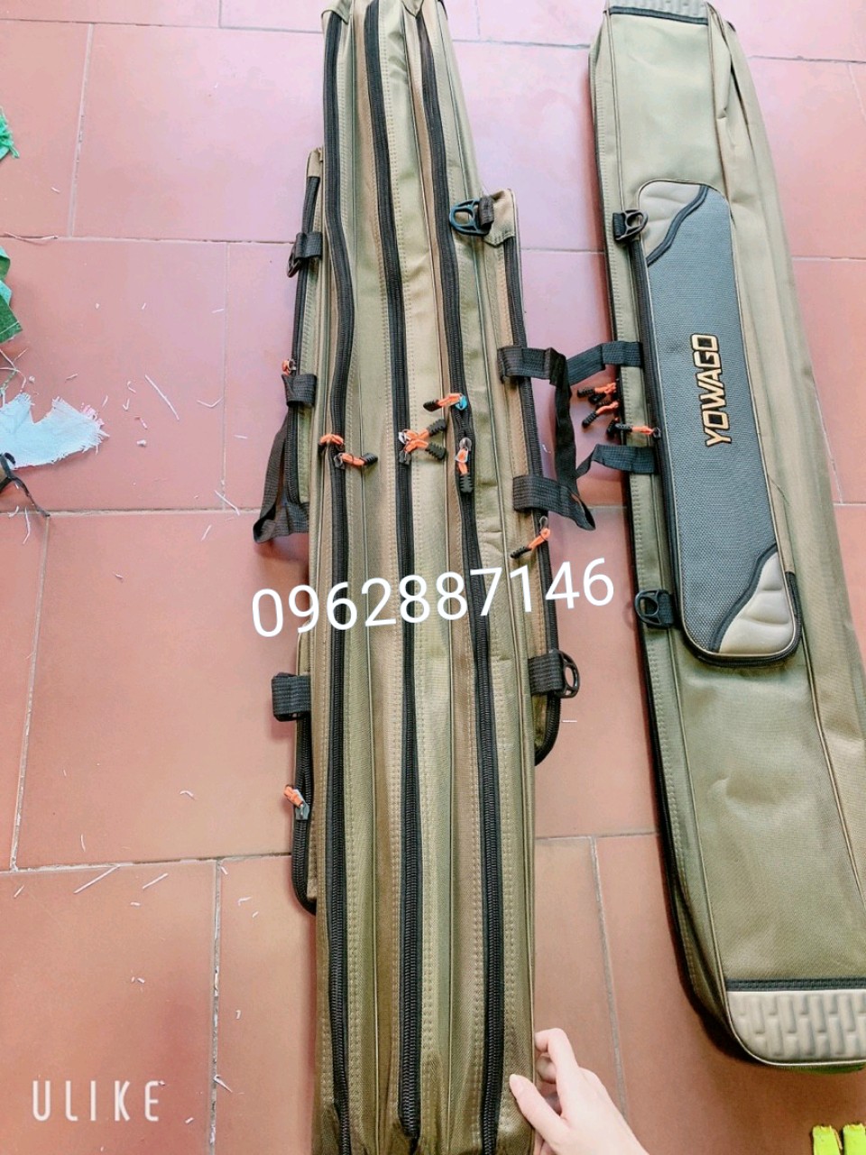 bao túi đựng cần câu cá yowago siêu to khổng lồ 3 ngăn