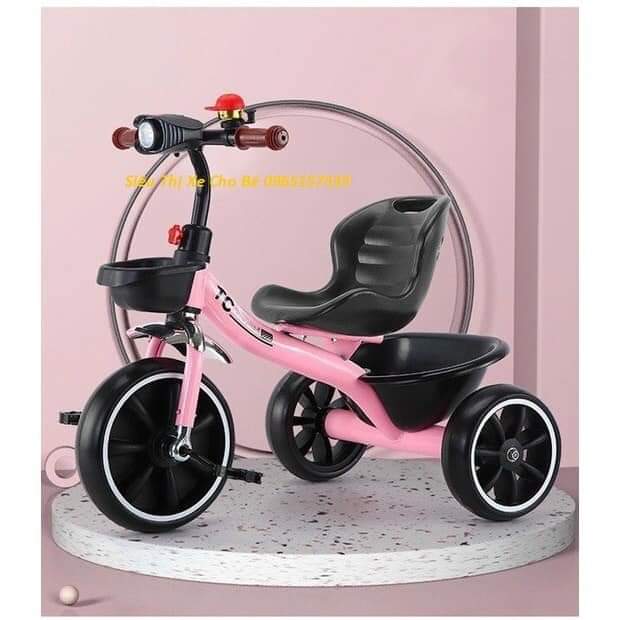 Xe đạp 3 bánh, xe đạp trẻ em có đèn nhạc, có giỏ đồ lớn cho bé SYD 618