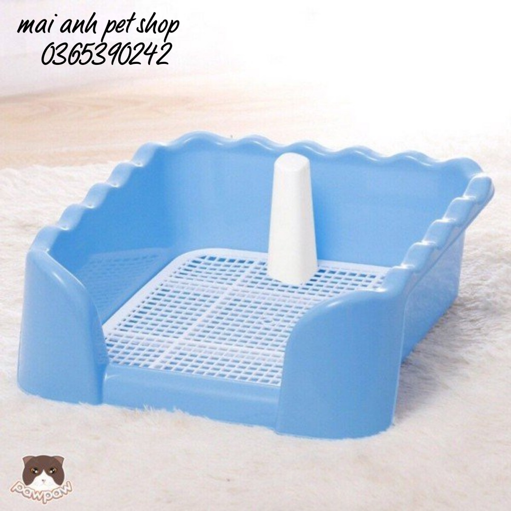 Khay Vệ Sinh Thành Cao Cho Chó Mèo 53x43x15cm43x43x15cm nhựa bền cứng tặng kèm 2 tấm tã lót.