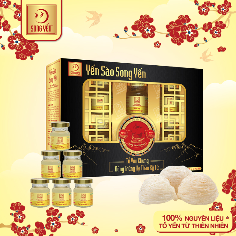 Tổ Yến Chưng Đông Trùng Hạ Thảo Kỷ Tử (Lốc 6x70ml) - Yến Sào Song Yến