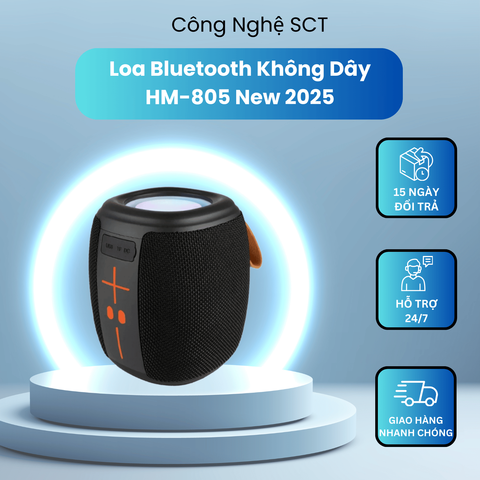 Bluetooth Speaker Hm-805 Upgraded Version 2025 – Turn on and Connect, Easy to Use, High Quality Sound, 1-for-1 Warranty Giá 168,000 Đồng*Miễn phí vận chuyển