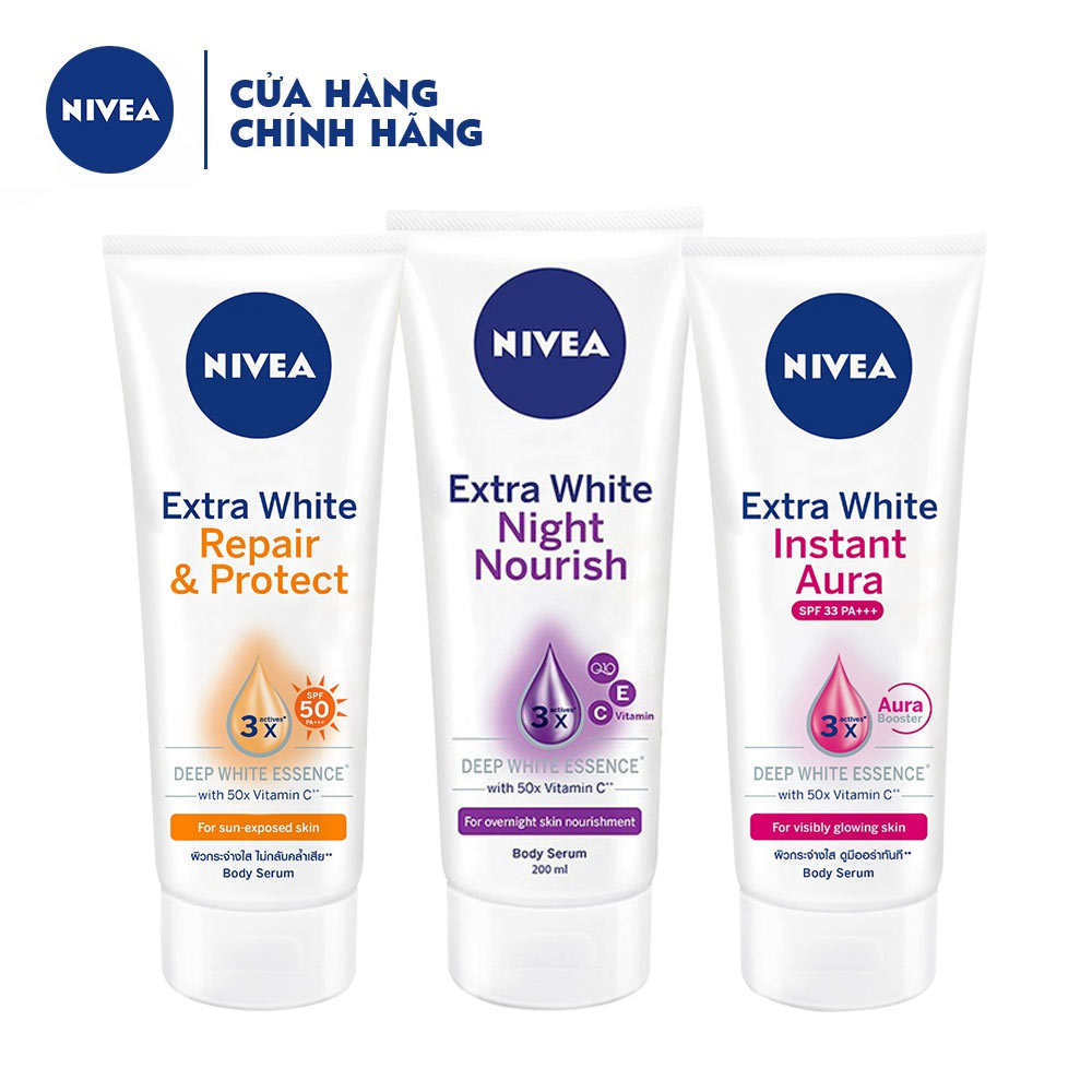 Tinh Chất dưỡng thể trắng da Nivea Extra White Body Serum 200ml-180ml