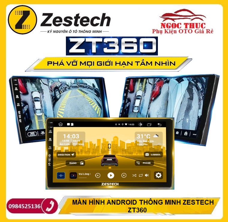 [Hỗ Trợ Lắp Đặt, TẶNG VIETMAP] Màn hình dvd android ô tô zestech ZT360,tiếng Việt hệ điều hành Android 10. Full HD GPS chỉ đường camera lùi bản đồ VietmapS1, Navitel Màn hình dvd ô tô giá rẻ Màn hình xe hơi