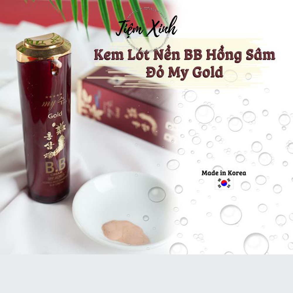 Kem nền BB Cream hồng sâm đỏ My Gold SPF45 PA++ 40ml Hàn Quốc Kem nền che khuyết điểm, kem nền trang điểm chống nắng