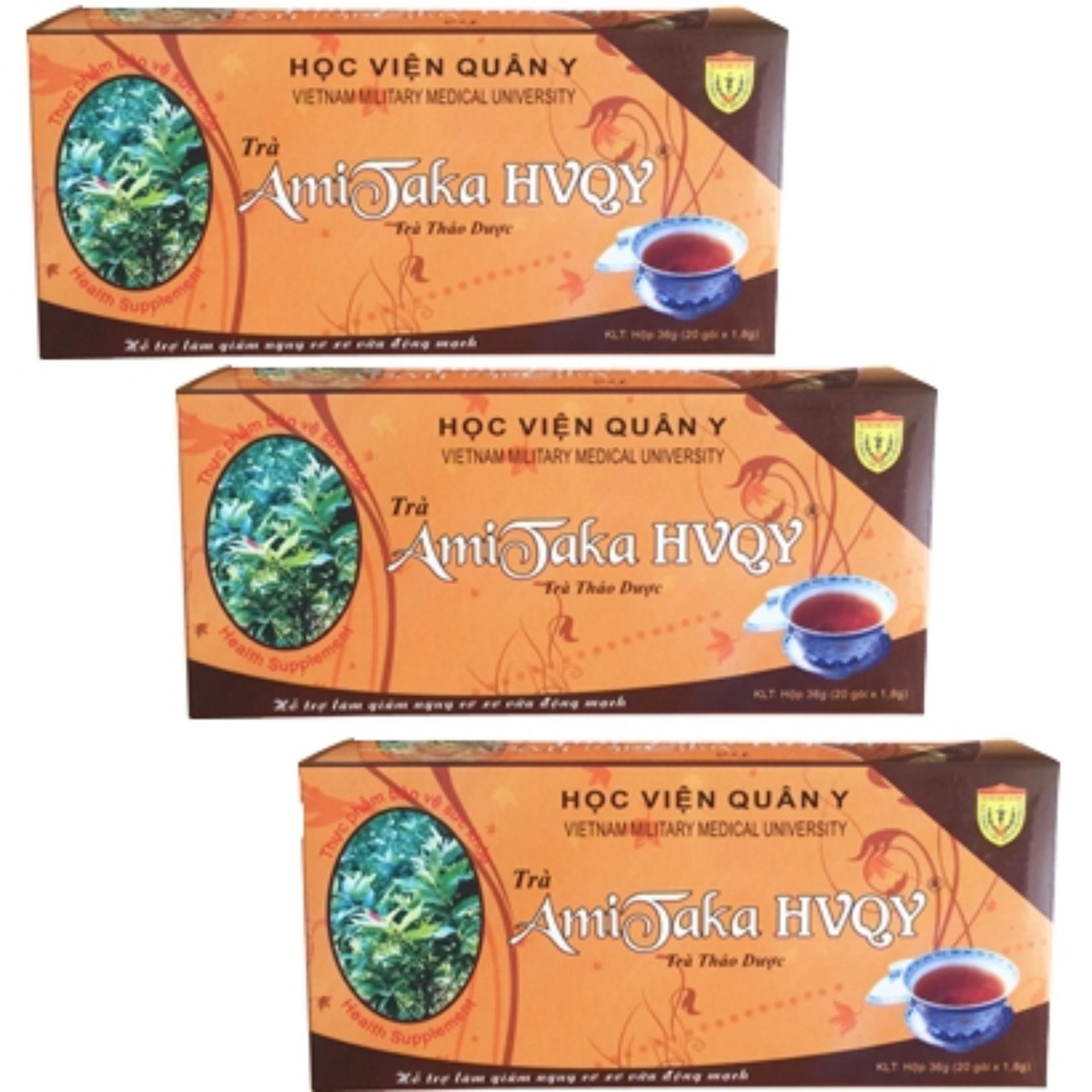 Bộ 3 hộp Trà thảo dược AmiTaka HVQY Học Viện Quân Y