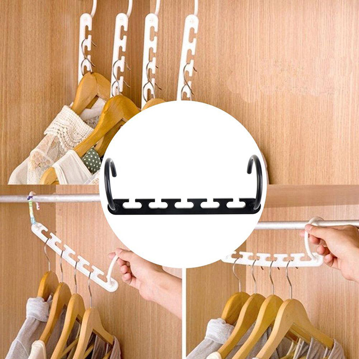 Combo 8 móc treo quần áo đa năng 5 lỗ tiện dụng - Móc treo quần áo thông minh