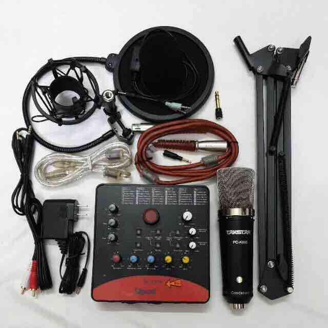 Combo mic thu âm PC- K600, soundcard Icon Upod Pro, chân kẹp màng lọc, dây ma2 và dây mic Canon chống nhiễu- bảo hành 6 tháng đổi mới