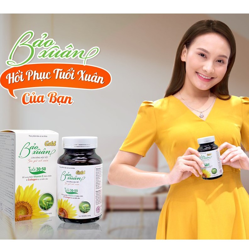 Bảo xuân gold - bảo xuân vàng lọ 120 viên