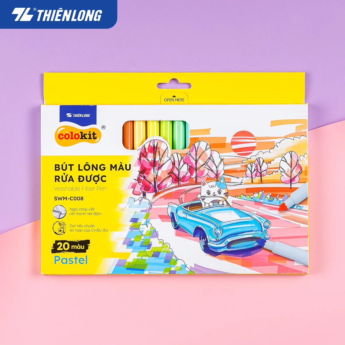 Bút lông màu Fiber Pen Colokit - Crayola Super Tips - Marker Baoke tô màu viết vẽ thư pháp ngòi brush nét thanh nét đậm , sản phẩm chính hãng