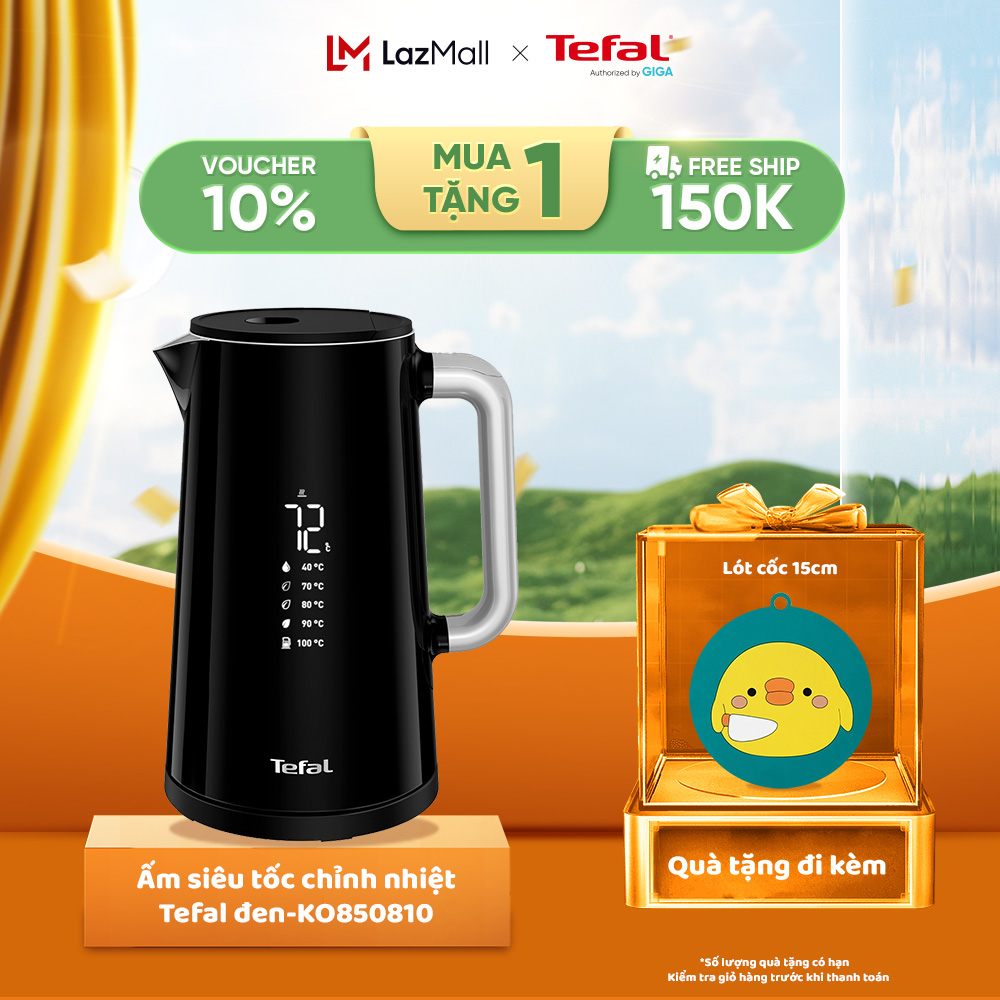 Ấm đun siêu tốc tefal smart & light ko850810 công suất 1800w 1.7l-bh 24 tháng