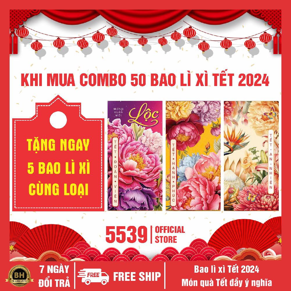 Combo 10 cái bao lì xì tết 2024, bao lì xì giá rẻ, bao lì xì đẹp độc lạ nhiều mẫu lựa chọn, 1 túi 10 cái 1 mẫu, giá sỉ tận xưởng nhiều mẫu bao lì xỉ cho bạn lựa chọn thỏa thích - Shop 5539