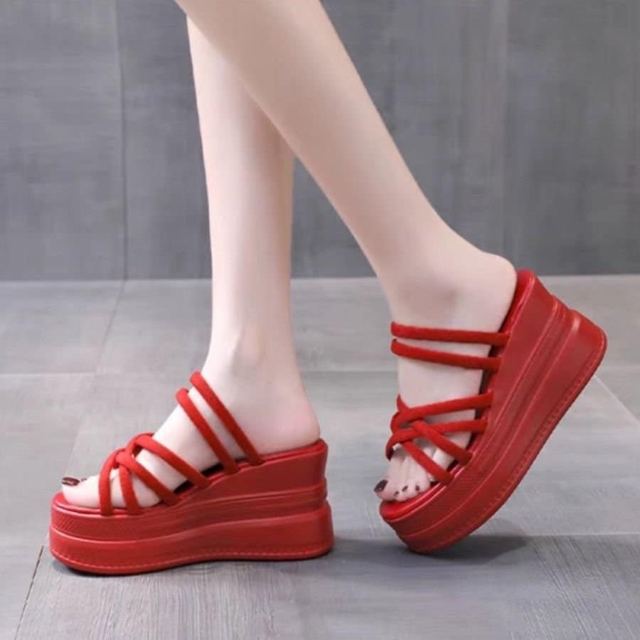 Dép xuồng đế đúc cao cấp siêu nhẹ cao 10p quai mảnh thời trang