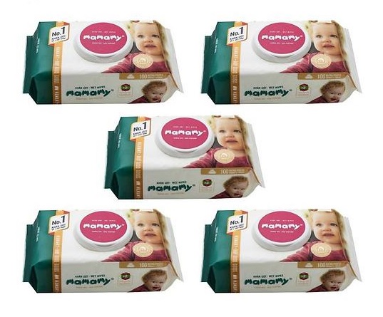 Combo 5 gói khăn ướt Mamamy 100 tờ không mùi