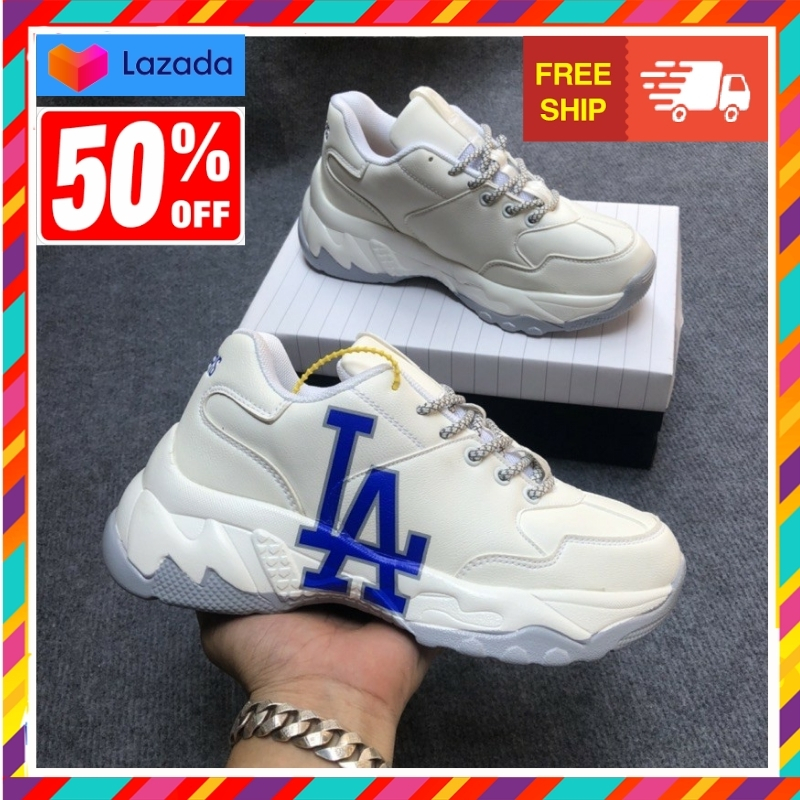 Giày MLB LA Nam Nữ , Giầy Sneaker thể thao boston Hàn Quốc màu kem trắng hàng Full Box -  🧡Ly Fashion