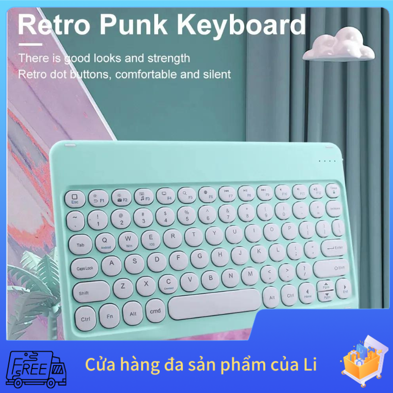 Bàn phím Bluetooth, 10 inch Vòng Cap Bàn phím di động nhẹ cho iPad Android Điện thoại di động Máy tính bảng
