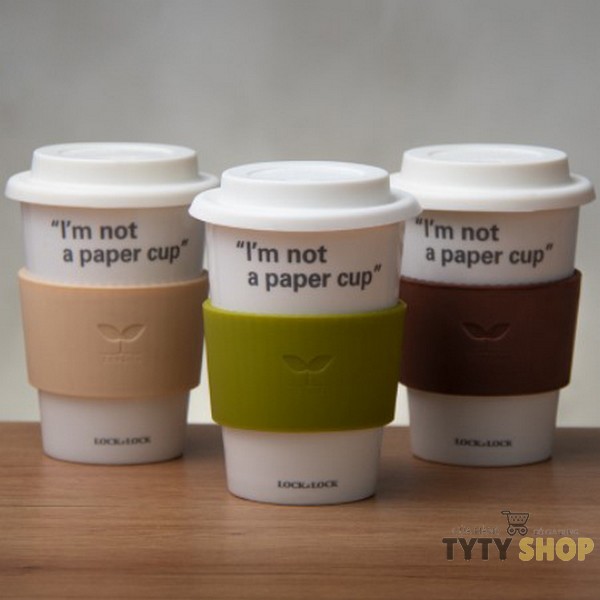 Ly sứ nắp Silicone Lock&Lock Eco Life dung tích 370ml SLB003