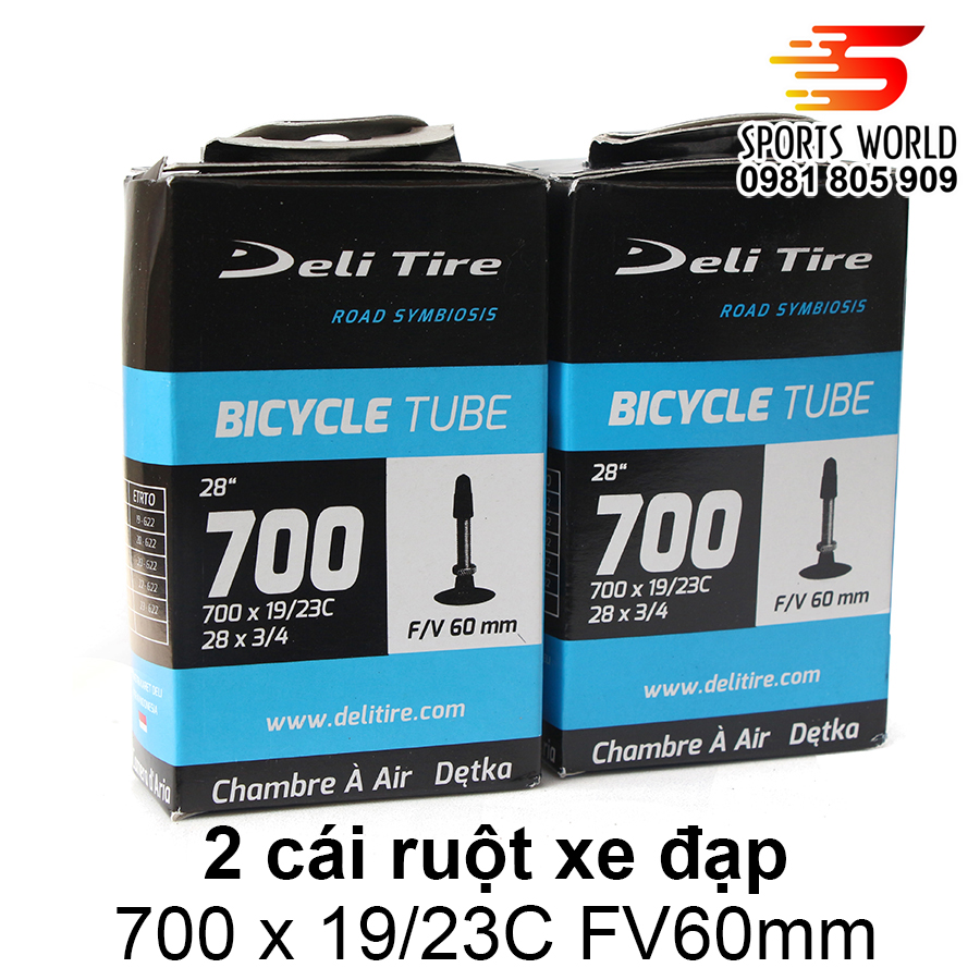 Ruột xe đạp 700x19/23 van xe đạp dài 60mm DELI-TIRE