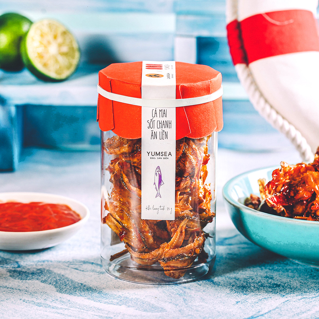 Cá mai sốt chanh ăn liền Yumsea, 75g, hũ, mẫu tobita L'angfarm