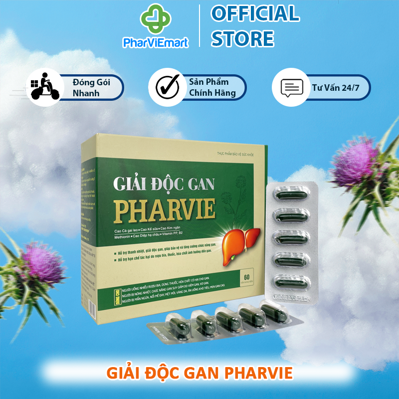 Hỗ trợ thanh nhiệt giải độc gan, viên uống giải độc gan pharvie