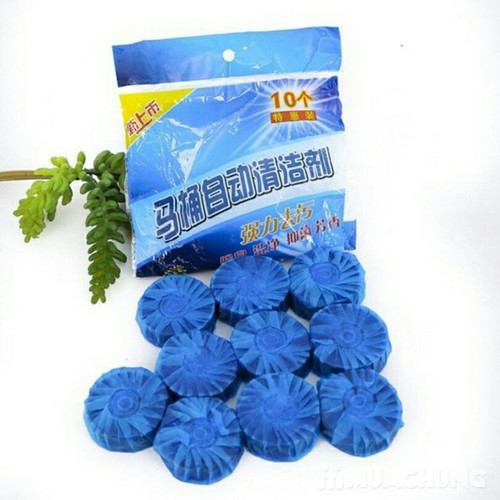 COMBO Bịch 10 viên tẩy bồn cẩu, mùi hôi khó chịu của bồn cầu, Mỗi viên có thể dùng được 100 lần xả nước