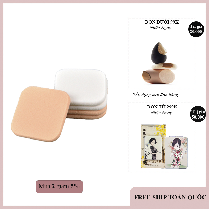 Mút trang điểm, Bông tán kem, Mút tán phấn, Miếng mút trang điểm, siêu Cute đẹp mịn đàn hồi cực tốt (màu ngẫu nhiên)(KHUYẾN MÃI 3 NGÀY)