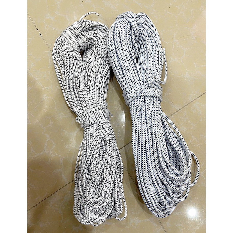 Bó 20 mét dây dù dã ngoại dạng tròn màu trắng
