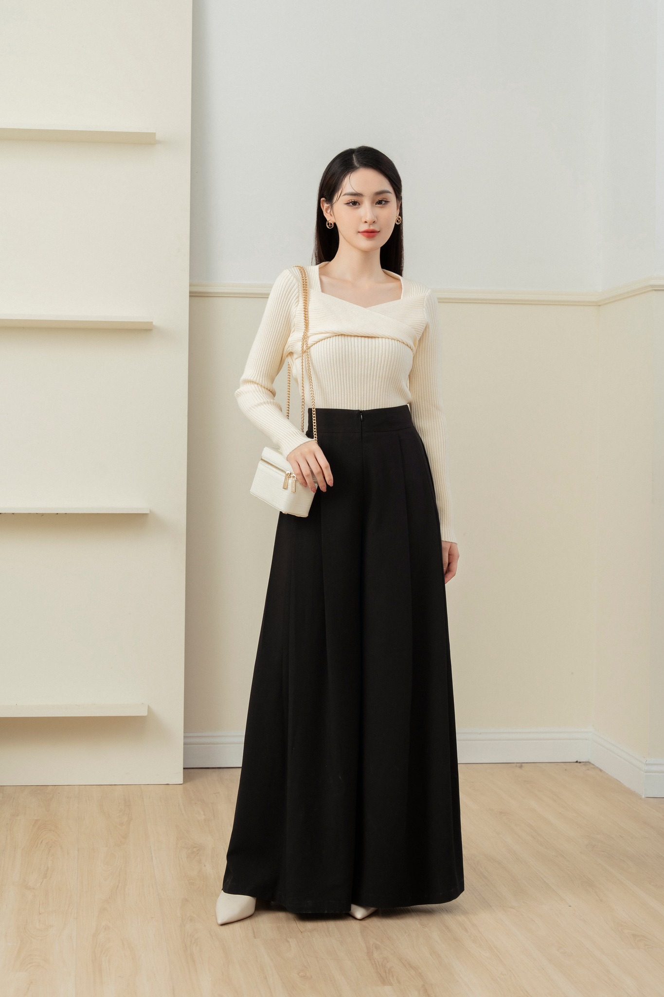 Quần ống rộng xếp ly tiinstore q0d142