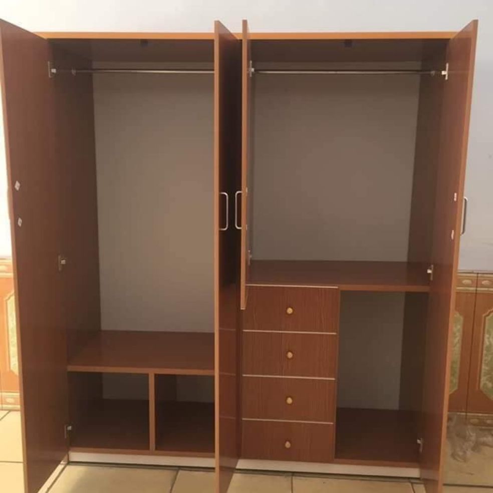K ship tỉnh, chỉ ship HCM, Biên Hoà, Bình Dương.tủ 4 cánh giả sồi đỏ 1m8x1m65x48cm, tủ nhựa đài loan, tủ quần áo người lớn, tủ nhựa, tủ đựng quần áo, nội thất phòng ngủ