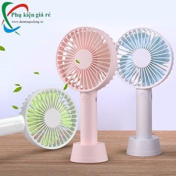 SALE XÃ KHO - Quạt Mini Fan Có Pin Sạc Cầm Tay có chân đế Tuỳ Chỉnh 3 Cấp Độ Siêu Mát Hàn Quốc(Nhiều Màu)